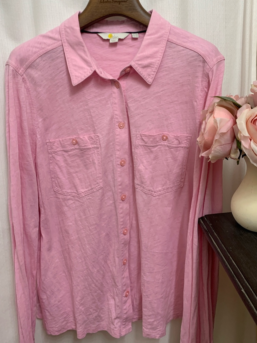 Boden Light Pink Cotton Button-Up Shirt